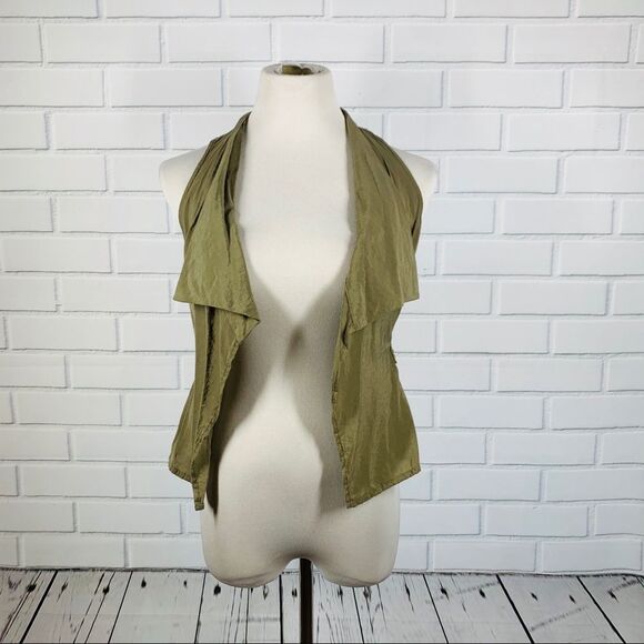 10/$25🦋 G by Guess Army Green Drape Front Open Cardigan - Size Small - Picture 1 of 13